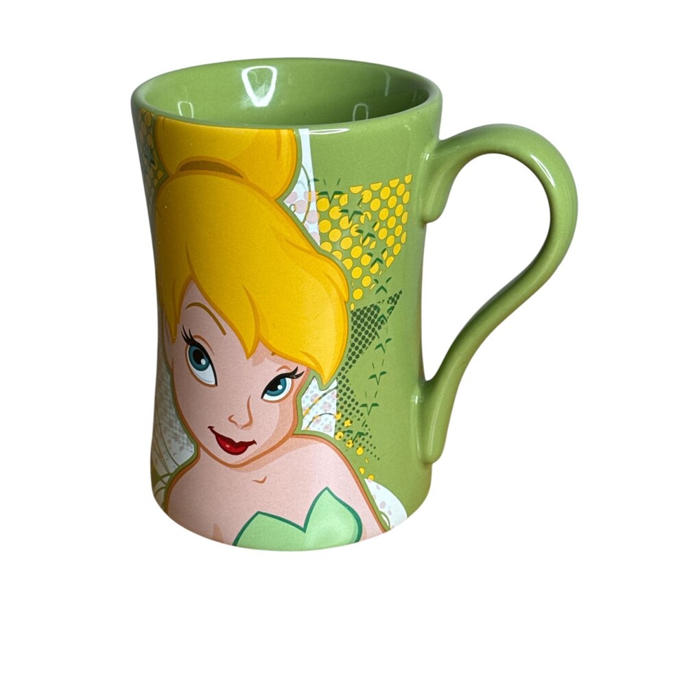 Disney Store Tinker Bell Sassy & Blonde Tall Green 16 Oz Mug NOS Exclusive